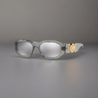 VERSACE Designer Transparent Sunglasses Grey Square Mirror VE 4361 (org $380)
