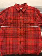COACH Designer Long Sleeve Button Up Shirt Flannel Red Plaid Size L (org $350)