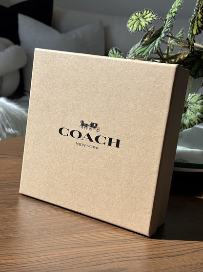COACH Reversible Cowhide Leather Belt Brown/Black Two Buckles Box Set (org $198)