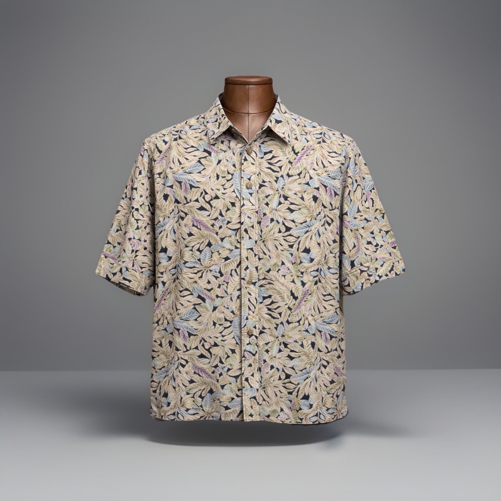 1976 Vintage Pierre Cardin Tropical Hawaiian Leaf Shirt Button Up Men’s Size 2X