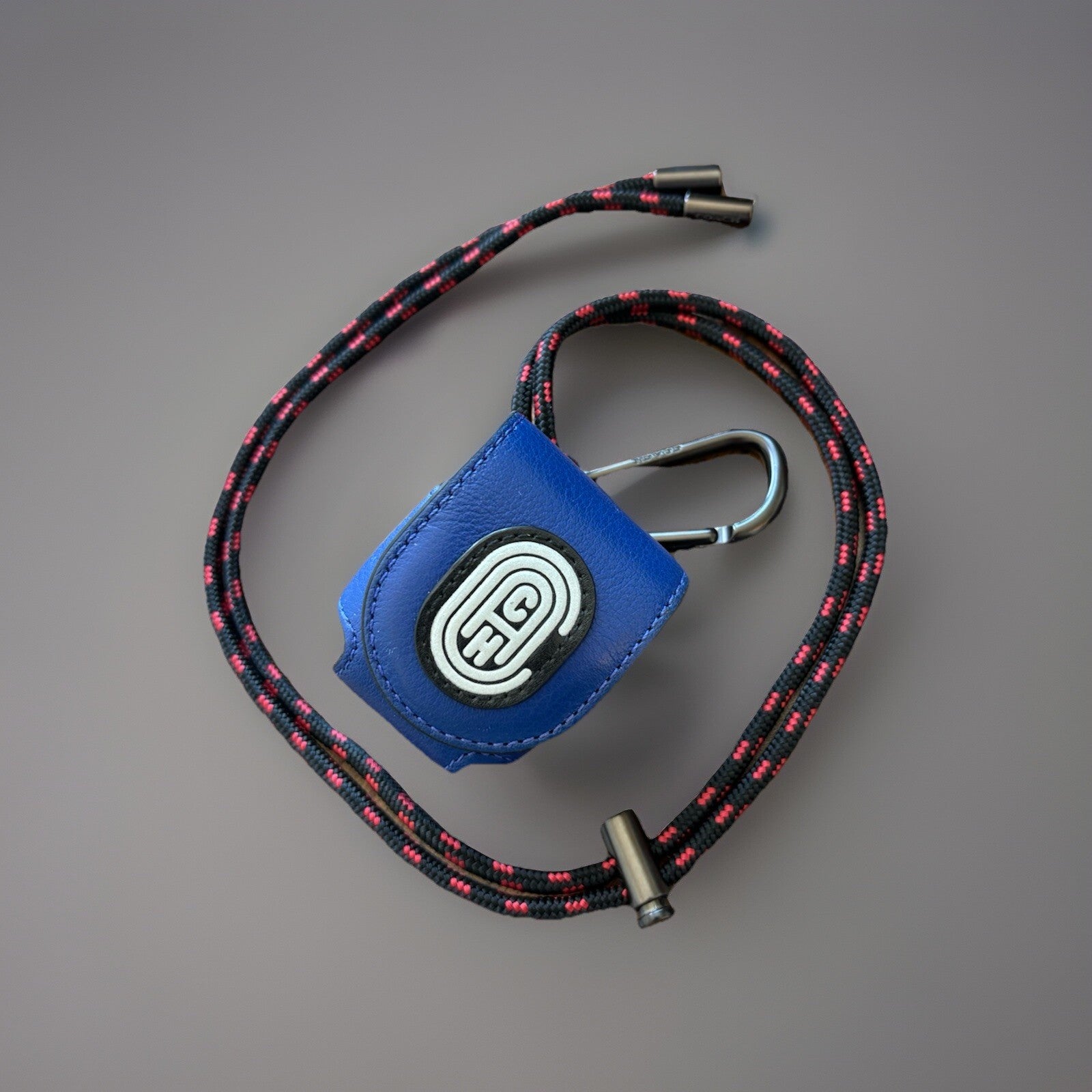 COACH Designer Leather Earbud AirPod Case Detachable Lanyard Blue Red (org $95)