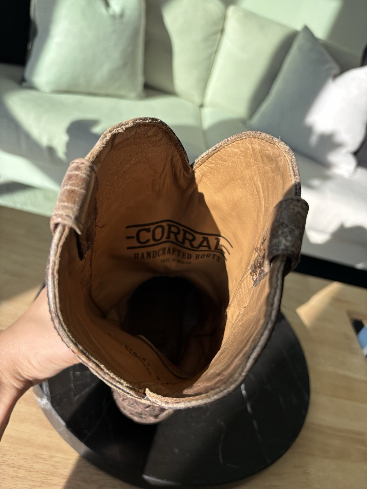 CORRAL® Mens Brown Exotic Alligator Inlay & Embroidered Western Boots (org $360)