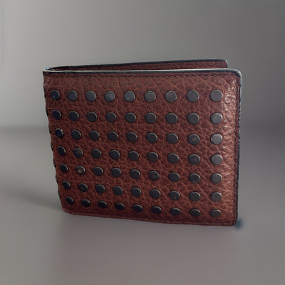 Designer COACH Genuine Leather Wallet 3 In 1 ID Window /Gunmetal Studs (Org$250)