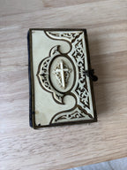 Antique 1875 Czech Bohemian Catholic Prayer Book  Hardcover Leather Brass Clasp