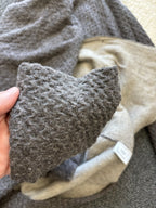 EILEEN FISHER Textured Wool Blend Cardigan Medium Taupe Gray Button-Up Sweater
