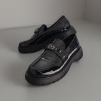 MEDUSA LOGO Designer Black Patent Finish Dress Shoe New Men Size 11 (org $685)