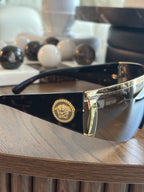 VERSACE Tribute Shield Black VE2197 Unisex Visor Wrap Mask Sunglasses (org $340)
