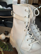 COACH Designer Tucker Leather Signature Boot Chalk White Men Size 10 (org $395)