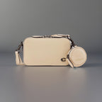 COACH Pebble Leather Charter Slim Crossbody Zip Bag Ivory/Cream Black (org $295)