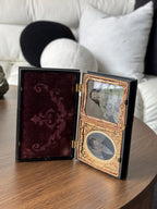 1850s Antique Victorian Double Portrait Union Case Civil War Daguerreotype Photo