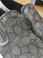 Coach Signature C Logo Canvas Slip On Sneakers Charcoal Women Size 11 (org $175)