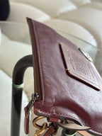 Custom COACH Create Skull Pins On Rogue Wristlet Burgundy Leather Medium Zip Top