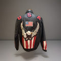 OSCAR PIEL 1980 Designer Leather Biker Bomber Jacket Vintage Eagle USA(org $350)