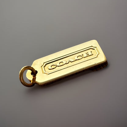 COACH 1991 50th Anniversary Gold Hangtag DFS Edition Rare Bag Charm Hanging Tag