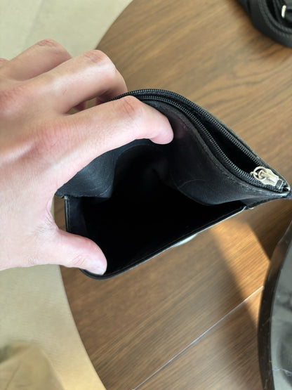 Vintage COACH Black Leather Pouch Crossbody Coach Create Custom Bottle Cap Pins