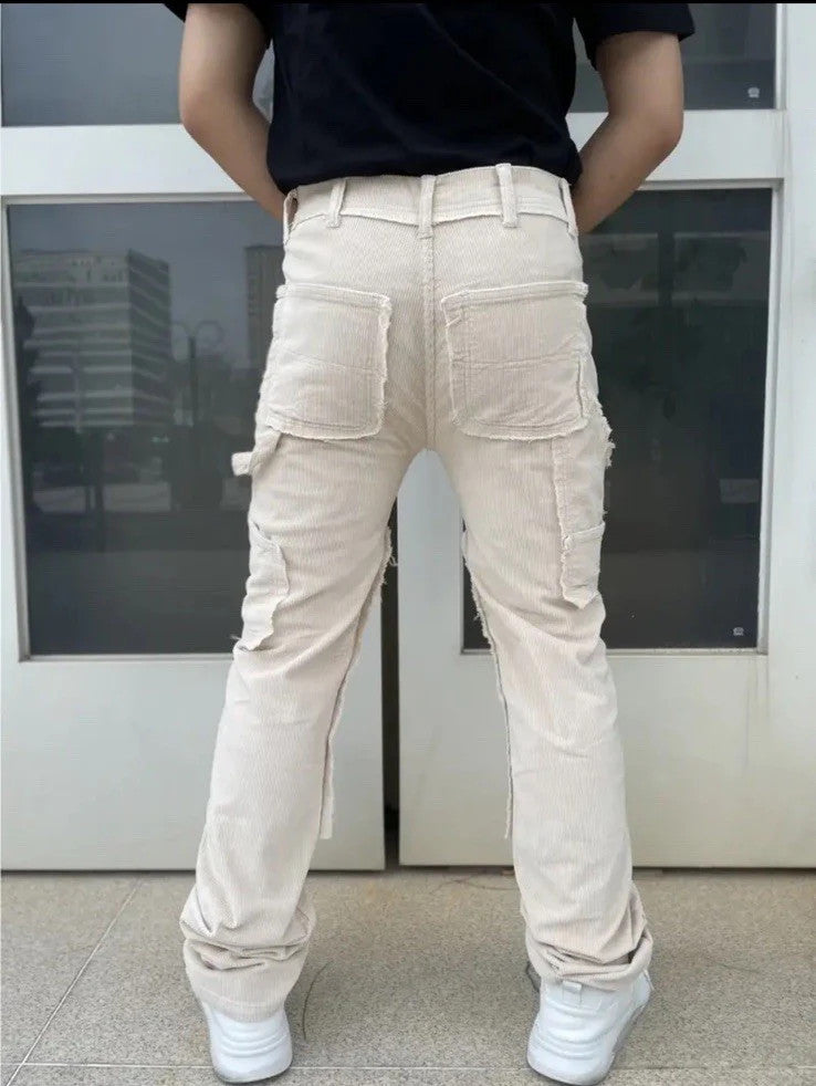 REASON Brand Beige Distress Pocket Denim Straight Fit Jean Men Size 30 (org $60)