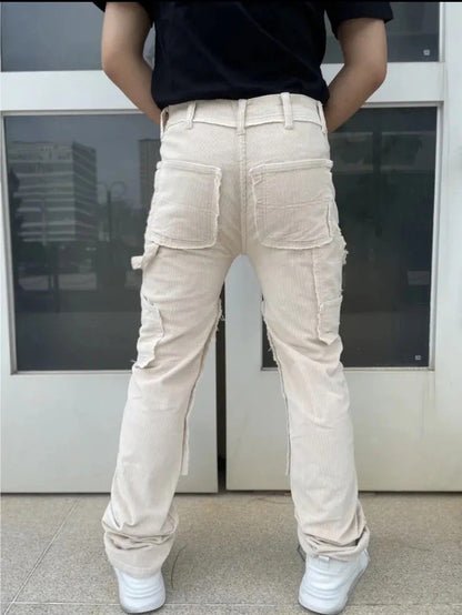 REASON Brand Beige Distress Pocket Denim Straight Fit Jean Men Size 30 (org $60)