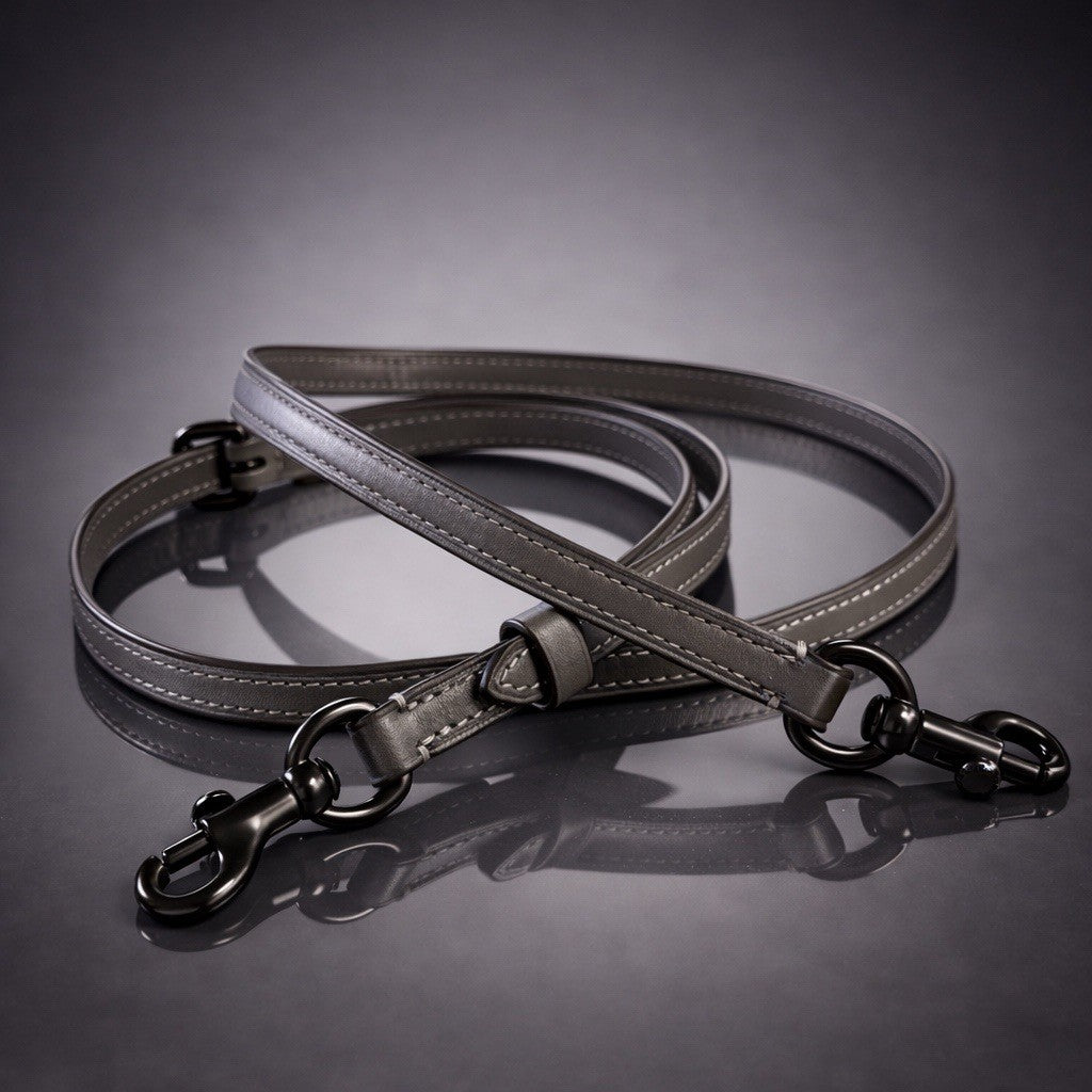 COACH Replacement Gray Leather Bag Strap Gunmetal Hardware Add On New (org $95)