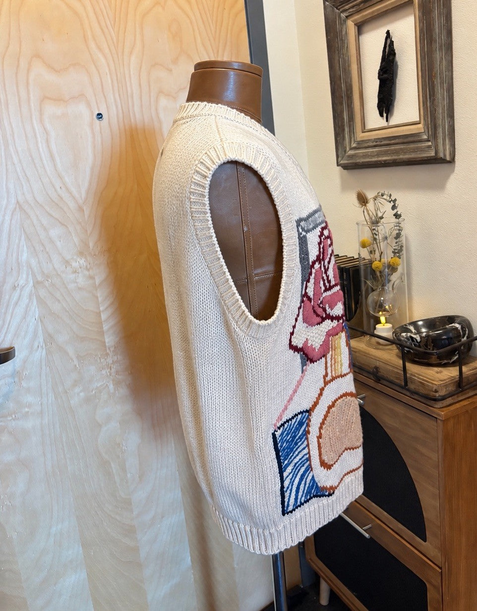COACH 1941 Runway x Tom Wesselmann Knit Flower Graphic Sweater Vest (org $550)