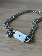 COACH 2005 Rare Vintage Sterling Silver Heavy Curb Chain Turnlock Necklace 20.5”