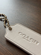 COACH Designer Hearts Red Silver Hanging Bag Charm Fob Chalk White Gold Hardware