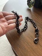 COACH Designer Rare Bag Chain Shoulder Strap Black/Gunmetal Metal Clip(org $175)
