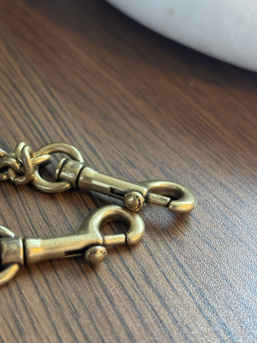 COACH Designer Bag Chain Strap Gold/Antique Brass Metal w/ Leash Clip (org $150)