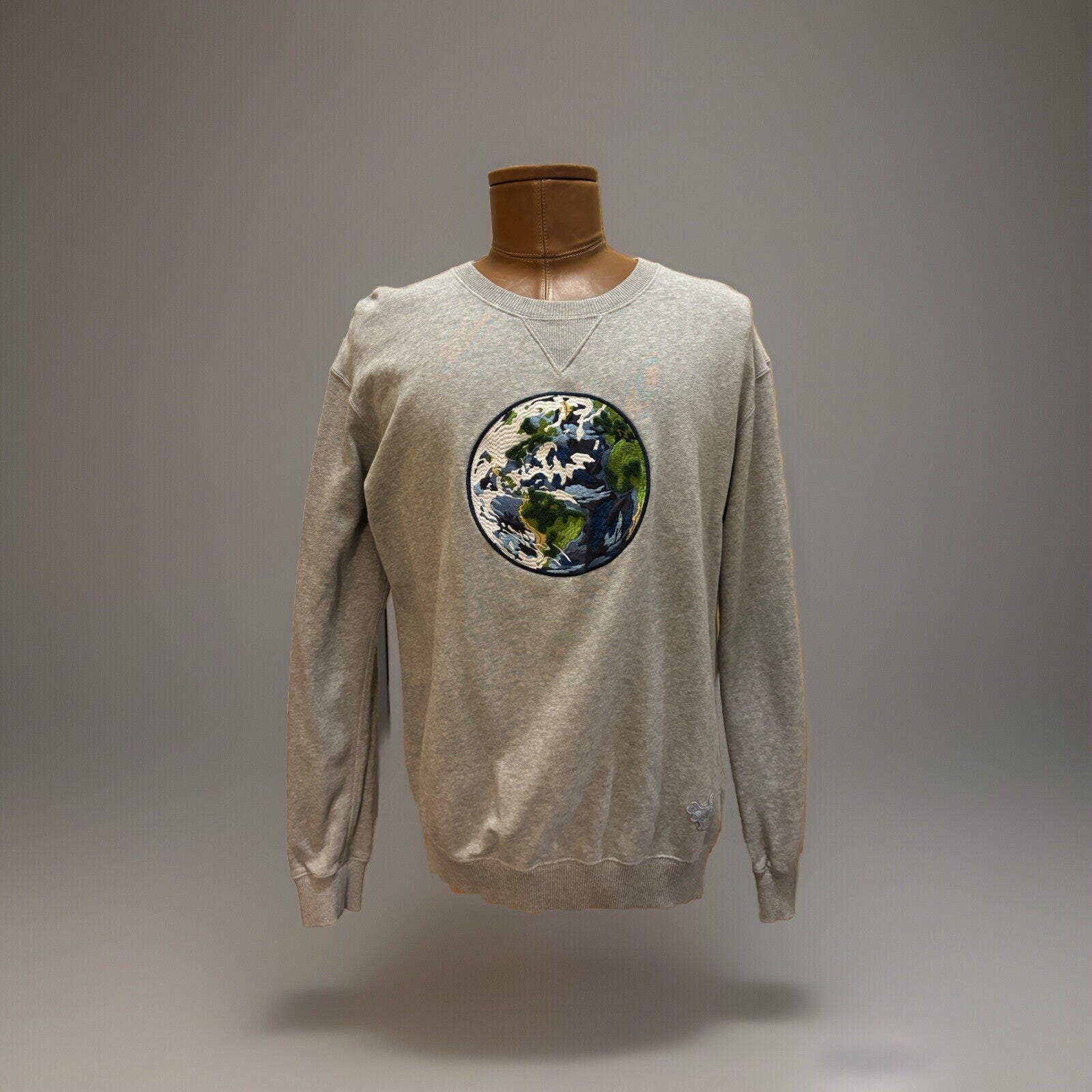 COACH Light Grey Planet Sweatshirt Embroidered Patch Runway Collection ($350)