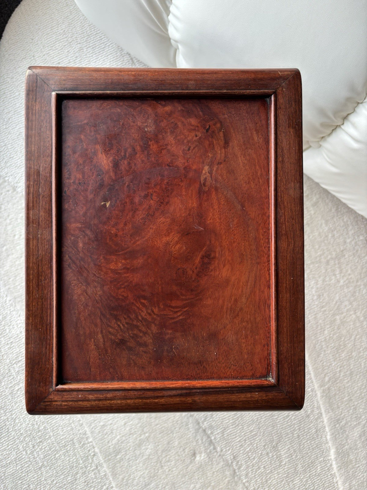 ANTIQUE Chinese Rosewood Pedestal Stand Carved Hardwood Plant Tea Side Table