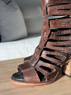 STEVEN BAKER Freebird Heals Boots Zip Belted Shoes Studs Rivets (org $350)