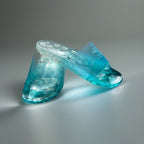 Designer COACH Ulyssa Clear Blue Rubber Jelly Slide Sandal Women Sz 7 (org $125)