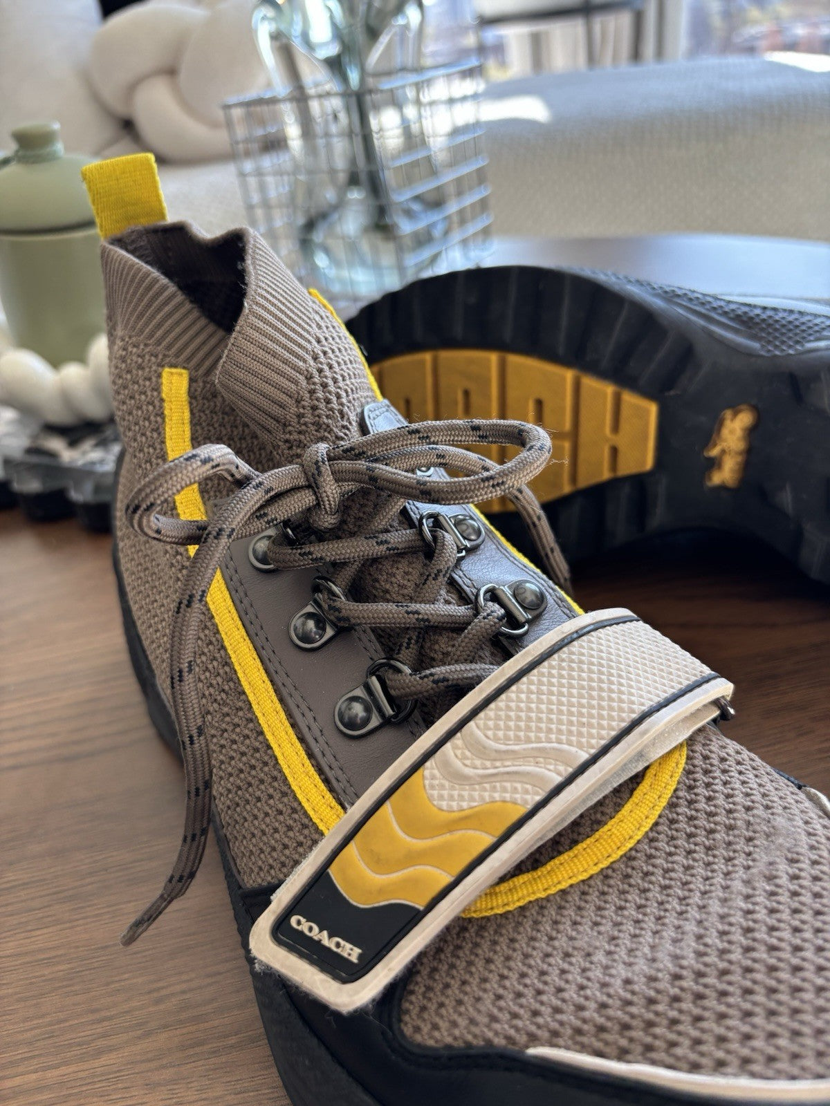 Designer COACH Brand Shoes C243 One Strap Runner High Top Size 11 Men (org $295)