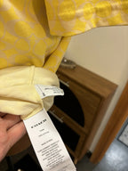 COACH Designer T Shirt Retro Fuzzy Graphic “Stay Messy” Yellow Size M (org $150)