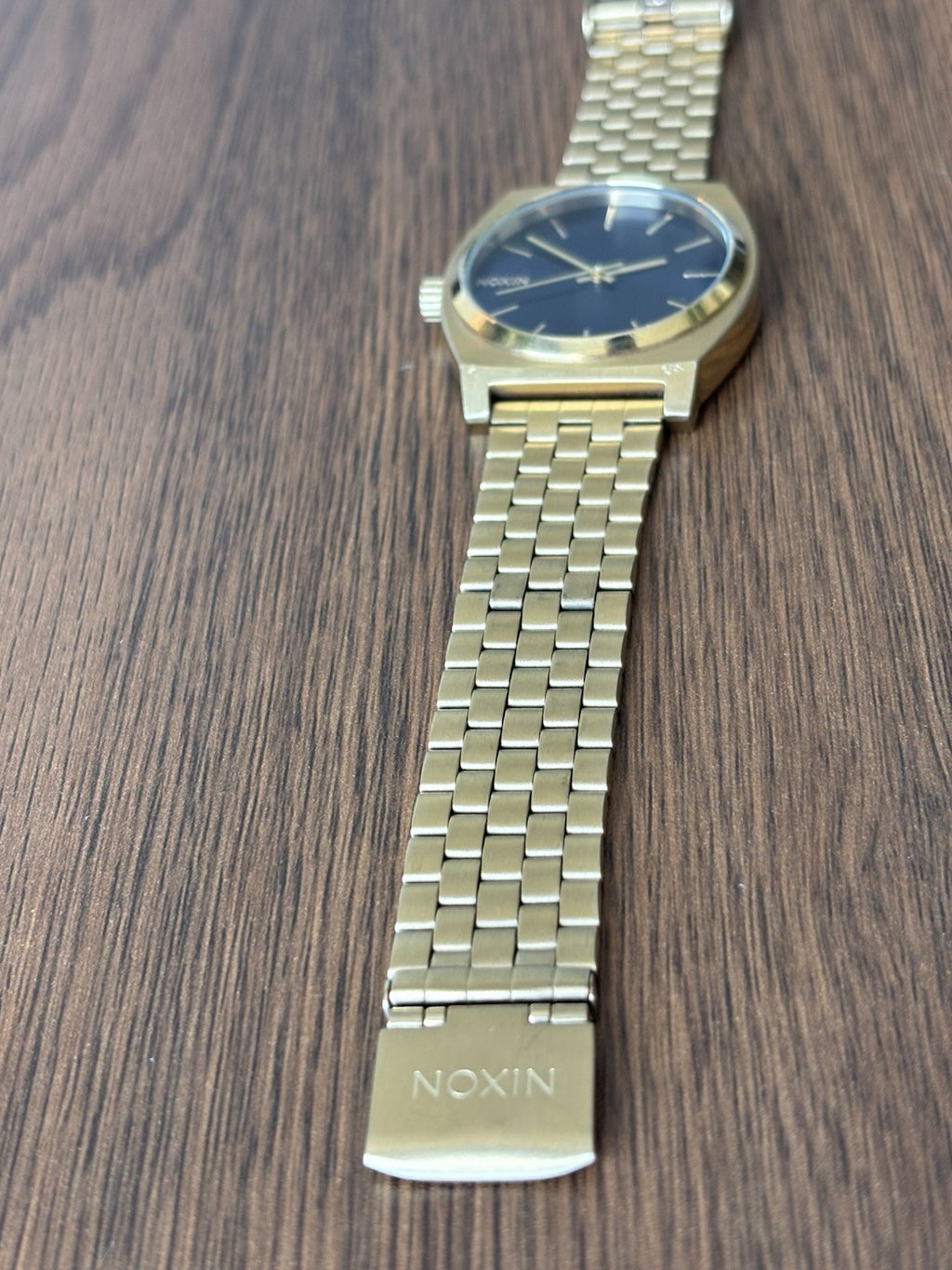 NIXON Time Teller Watch Blue Dial 37mm Gold Stainless Steel Mesh Band A045-1931