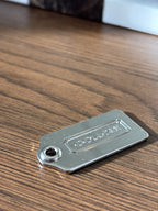COACH 2001 Metal Hangtag Charm Silver Plated Replacement hang Bag Tag Keychain