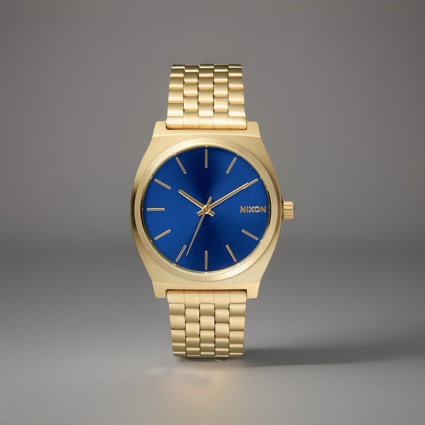 NIXON Time Teller Watch Blue Dial 37mm Gold Stainless Steel Mesh Band A045-1931