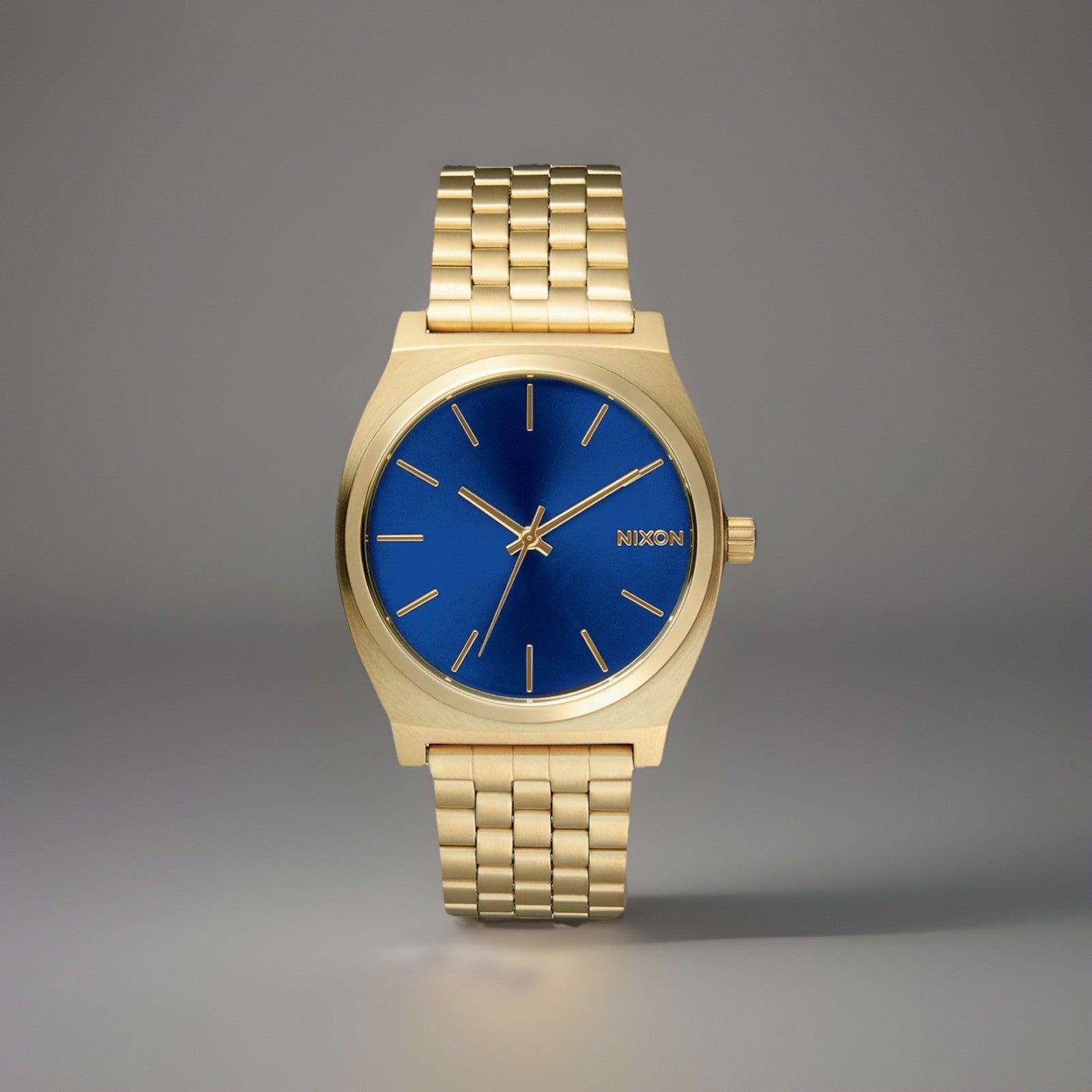 NIXON Time Teller Watch Blue Dial 37mm Gold Stainless Steel Mesh Band A045-1931