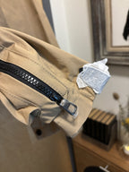 COACH Utility Jacket Khaki Tan Hooded Field Coat Leather Trim Pocket (org $695)