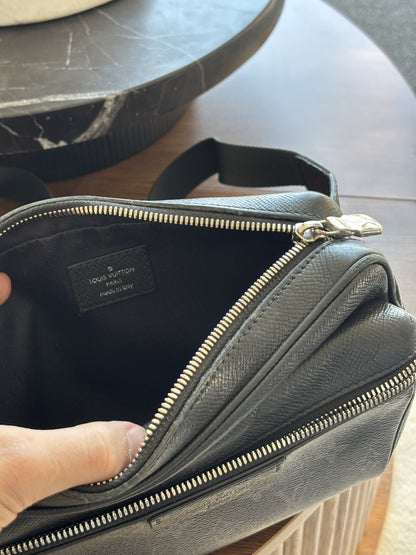 LOUIS VUITTON Authentic Monogram Eclipse Fannypack Designer Bum Bag Black Silver