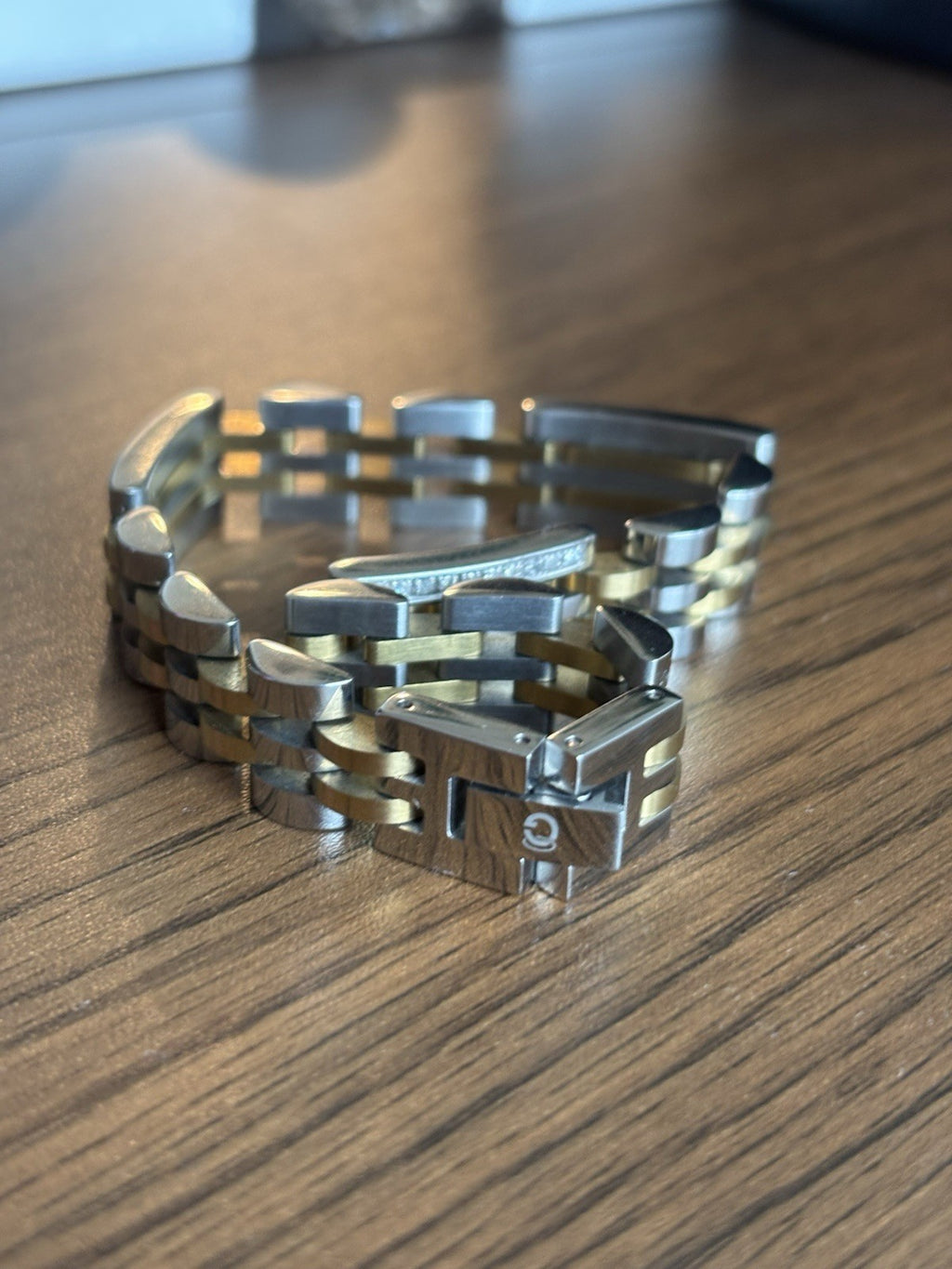 DIAMOND Link Gold Silver Men Bracelet (1/2 ct. t.w.) Stainless Steel (org $650)