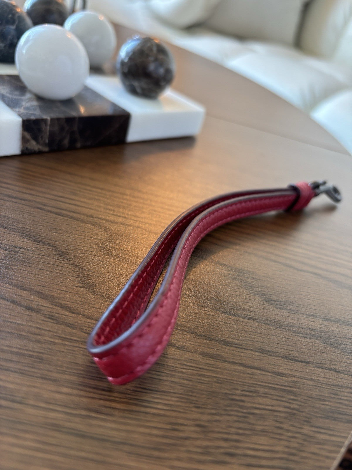 COACH Designer Wristlet Strap Replacement Sport Red Leather Gunmetal Hardware