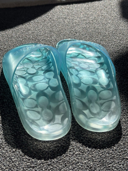 Designer COACH Ulyssa Clear Blue Rubber Jelly Slide Sandal Women Sz 7 (org $125)