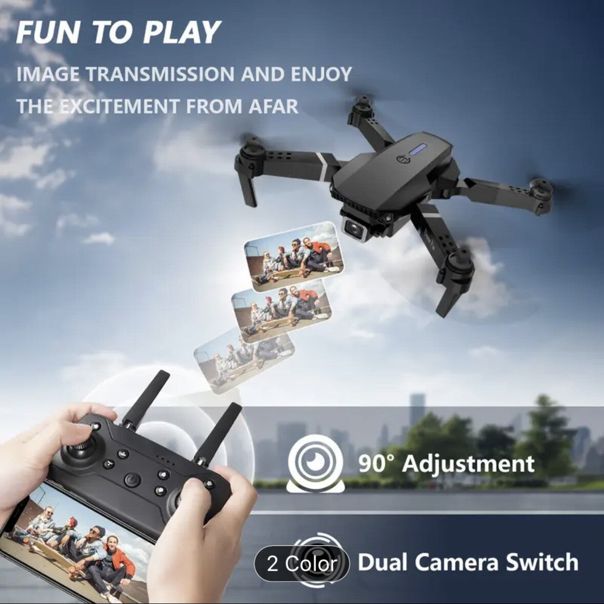 E88 Drone Aerial Photography HD 4K Dual Camera Remote Control Airplane RCToy NEW