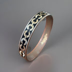 COACH 2003 Vintage Signature C Crystals Bangle Bracelet Black Enamel Gold Tone