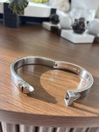 MICHAEL KORS Crystal Buckle Hardware Silver Stainless Steel Bangle Bracelet +Bag