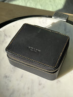 COACH Zipped Around Jewelry Leather Case Box Organizer Black (org $195)