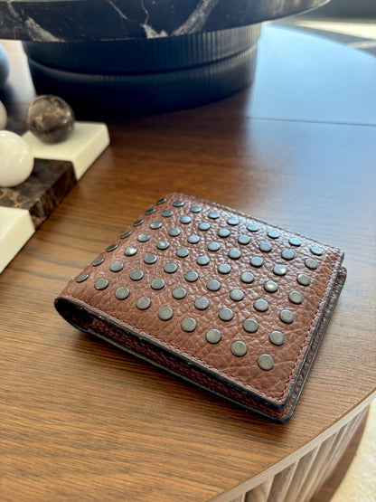 Designer COACH Genuine Leather Wallet 3 In 1 ID Window /Gunmetal Studs (Org$250)