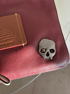 Custom COACH Create Skull Pins On Rogue Wristlet Burgundy Leather Medium Zip Top