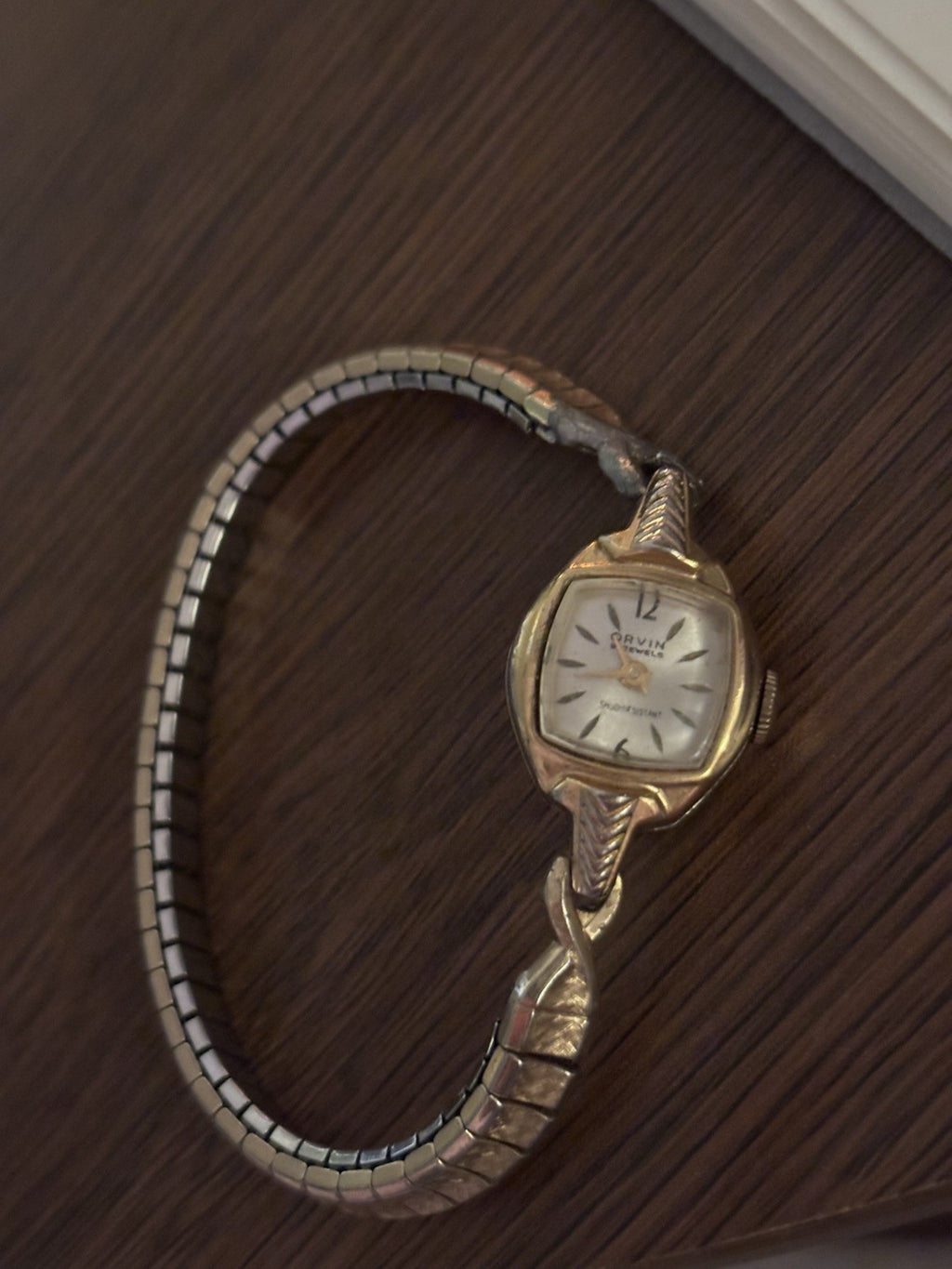 1958 VINTAGE Orvin Watch Square Wind-Up “21 Jewels” Mechanical Gold Silver 2tone