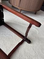 ANTIQUE Chinese Rosewood Pedestal Stand Carved Hardwood Plant Tea Side Table